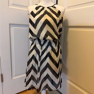 Guess Black and White Chevron Halter Top